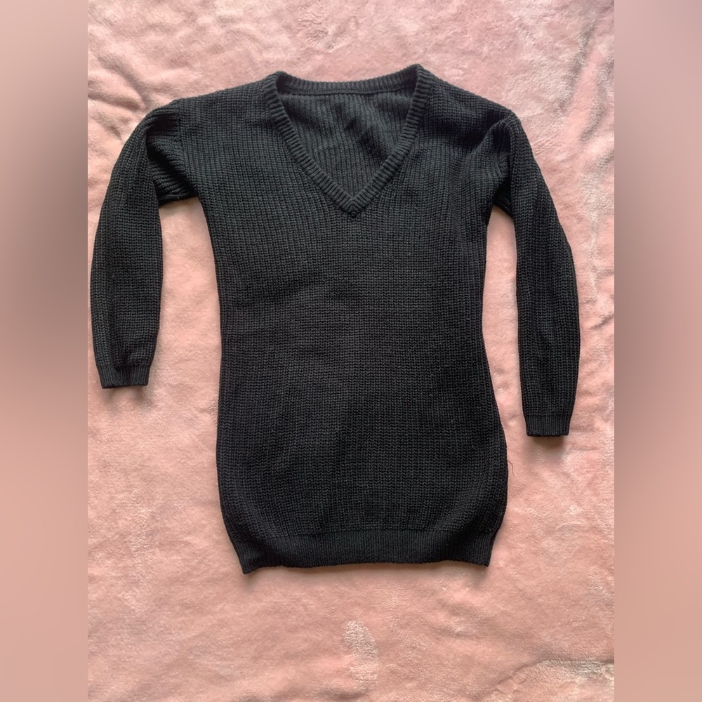 Black knit sweater.